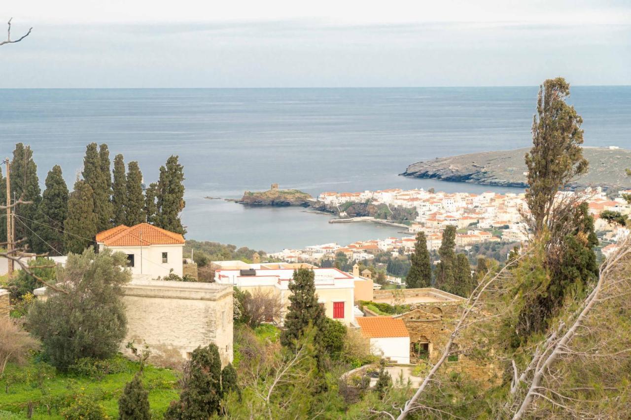 The Walnut Tree - Cycladic Getaway With Sea Views By Explore Andros Lámira Exteriér fotografie