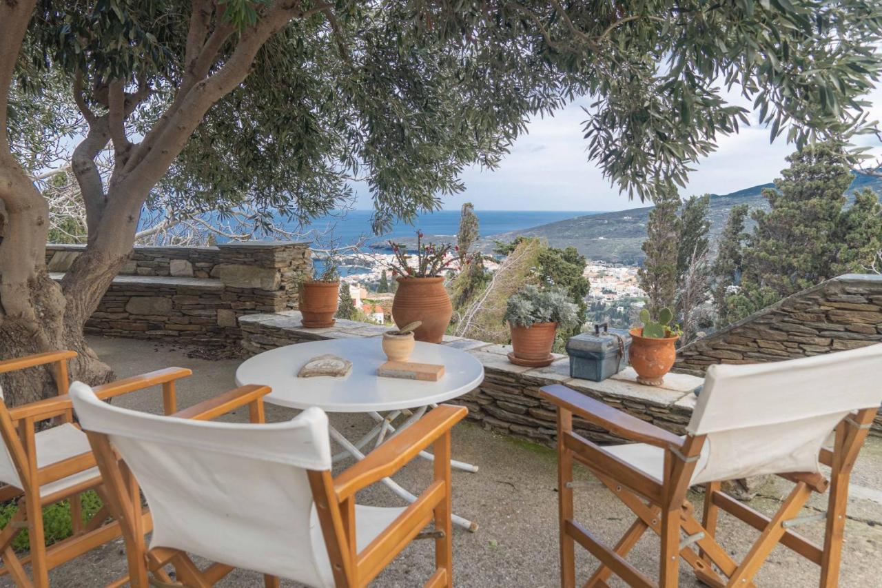 The Walnut Tree - Cycladic Getaway With Sea Views By Explore Andros Lámira Exteriér fotografie