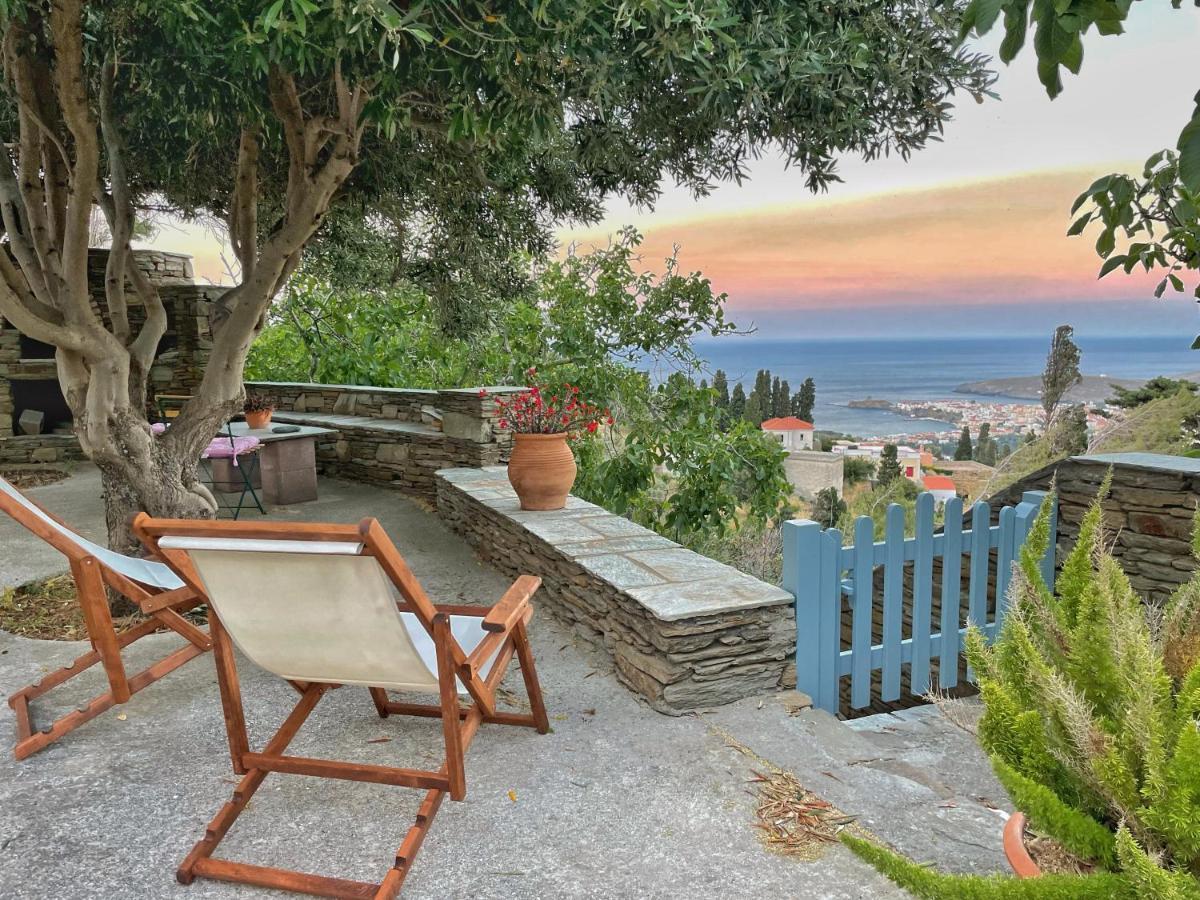 The Walnut Tree - Cycladic Getaway With Sea Views By Explore Andros Lámira Exteriér fotografie