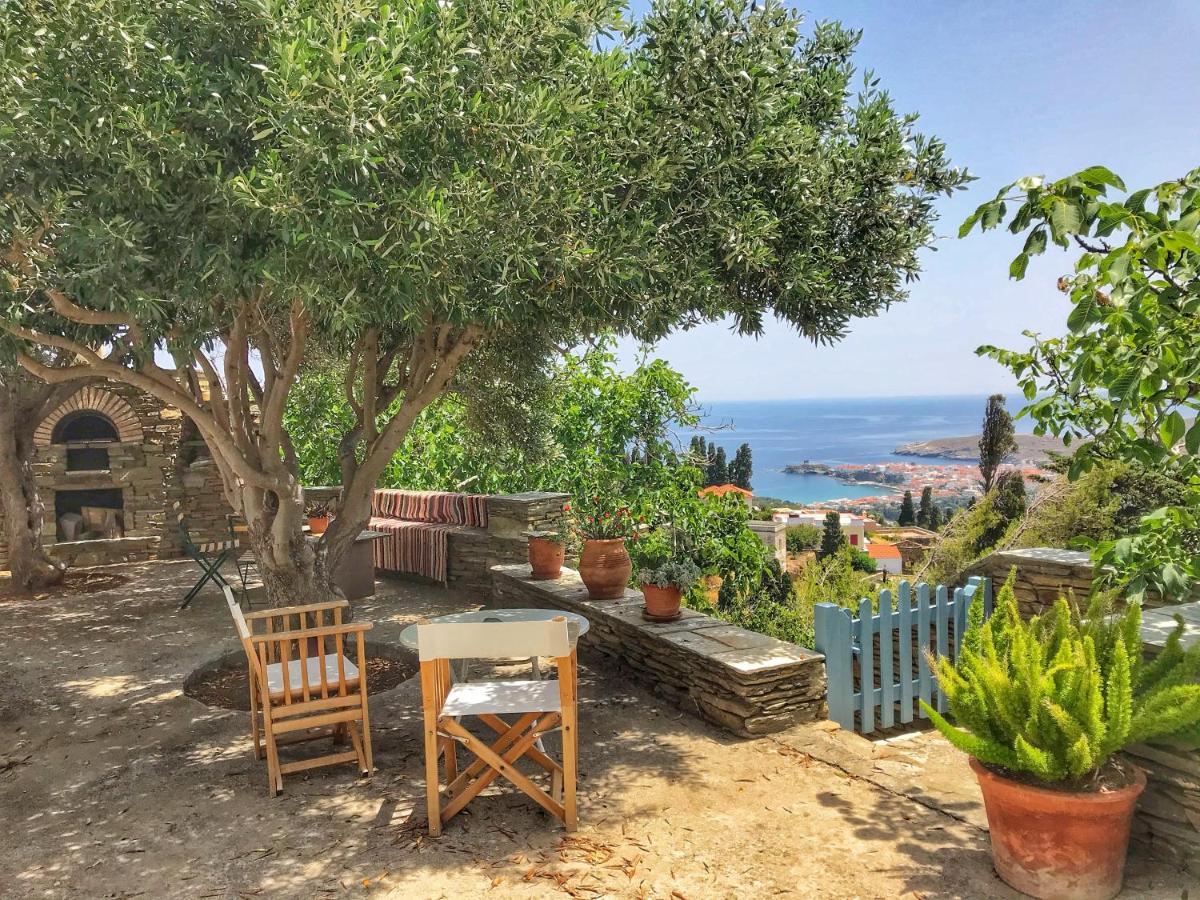 The Walnut Tree - Cycladic Getaway With Sea Views By Explore Andros Lámira Exteriér fotografie